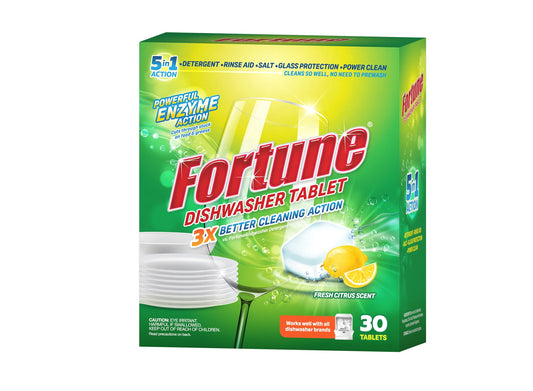 Fortune Dishwasher Tablets - 5 in 1 Action (90 Tablets)