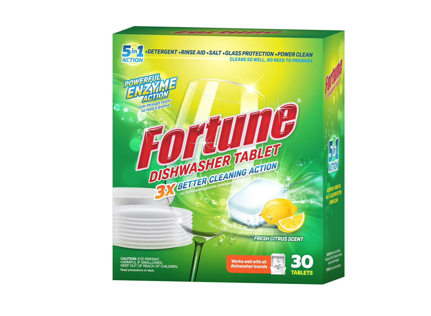 Fortune Dishwasher Tablets - 5 in 1 Action (90 Tablets)